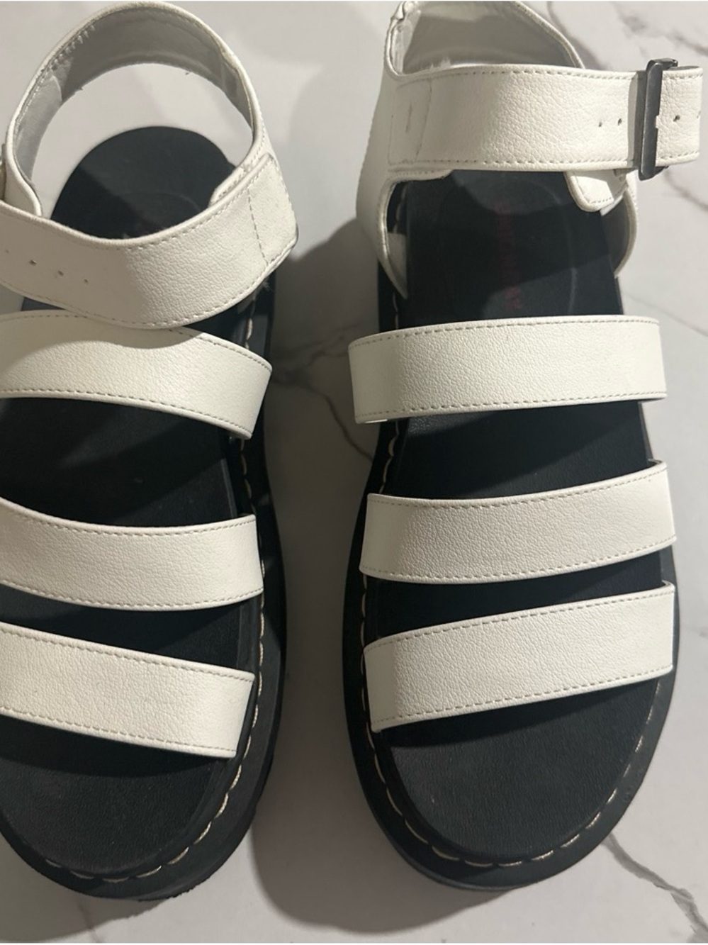 Women's White Multi-Strap Comfort Sandals